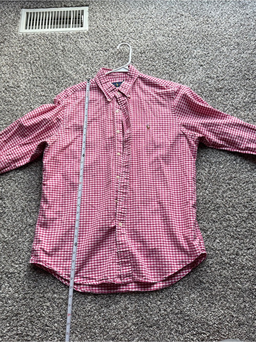 Ralph Lauren Men’s Red and White Gingham Button-Down Shirt